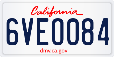 CA license plate 6VEO084
