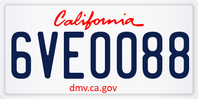 CA license plate 6VEO088