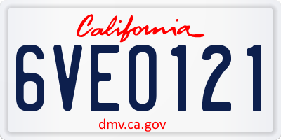 CA license plate 6VEO121
