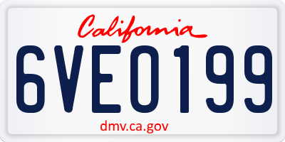 CA license plate 6VEO199
