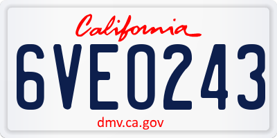 CA license plate 6VEO243