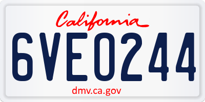 CA license plate 6VEO244