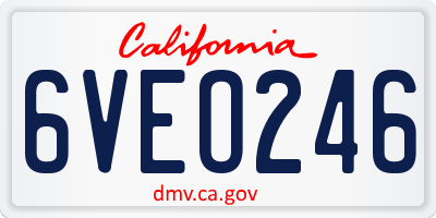 CA license plate 6VEO246
