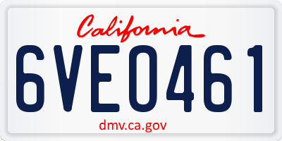 CA license plate 6VEO461
