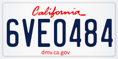 CA license plate 6VEO484