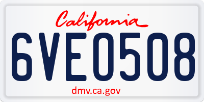 CA license plate 6VEO508