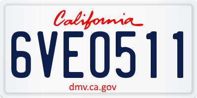CA license plate 6VEO511