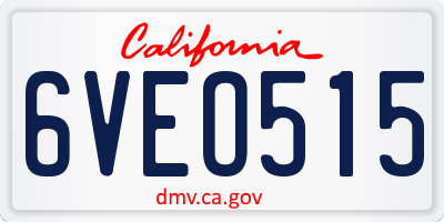 CA license plate 6VEO515