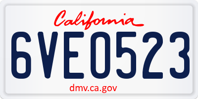 CA license plate 6VEO523