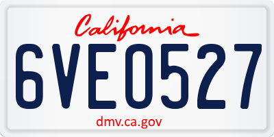 CA license plate 6VEO527
