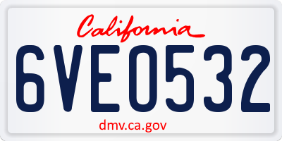 CA license plate 6VEO532