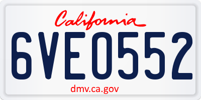 CA license plate 6VEO552