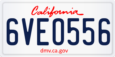 CA license plate 6VEO556