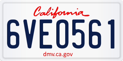 CA license plate 6VEO561