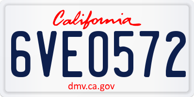 CA license plate 6VEO572