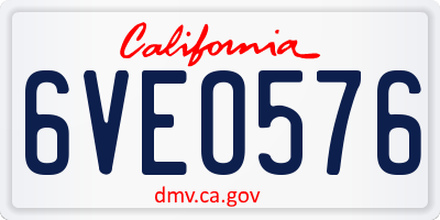 CA license plate 6VEO576