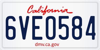 CA license plate 6VEO584