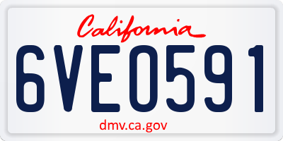 CA license plate 6VEO591
