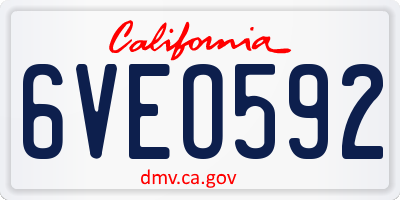 CA license plate 6VEO592