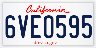CA license plate 6VEO595