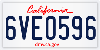 CA license plate 6VEO596