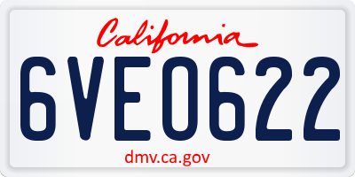 CA license plate 6VEO622