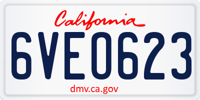 CA license plate 6VEO623
