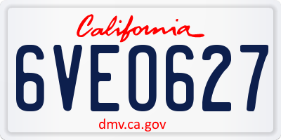 CA license plate 6VEO627