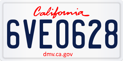 CA license plate 6VEO628