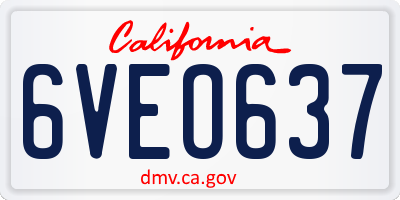 CA license plate 6VEO637