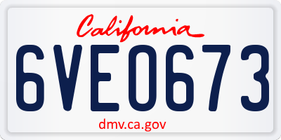CA license plate 6VEO673