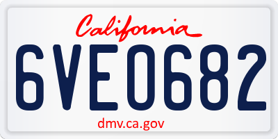 CA license plate 6VEO682
