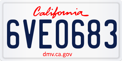 CA license plate 6VEO683