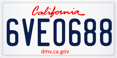 CA license plate 6VEO688
