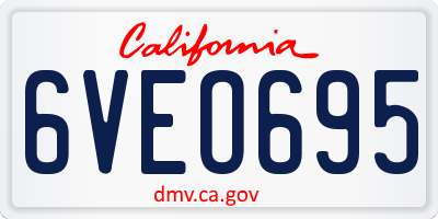 CA license plate 6VEO695