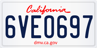 CA license plate 6VEO697