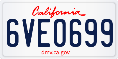 CA license plate 6VEO699