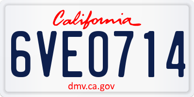 CA license plate 6VEO714