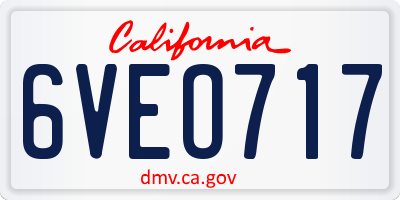 CA license plate 6VEO717