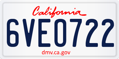 CA license plate 6VEO722