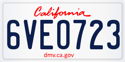 CA license plate 6VEO723