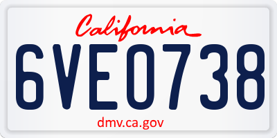 CA license plate 6VEO738