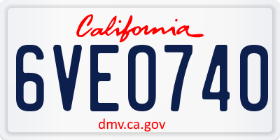 CA license plate 6VEO740