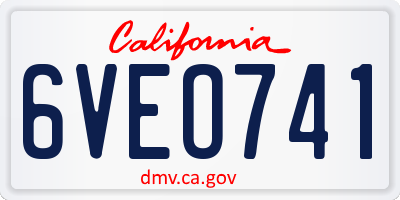 CA license plate 6VEO741