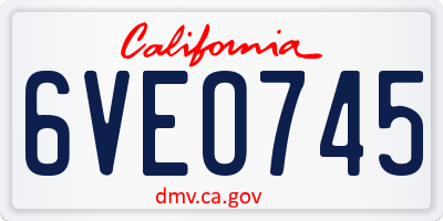 CA license plate 6VEO745