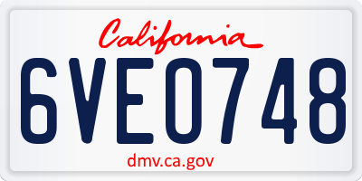 CA license plate 6VEO748