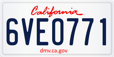 CA license plate 6VEO771