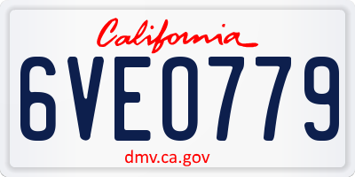 CA license plate 6VEO779