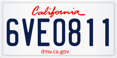 CA license plate 6VEO811