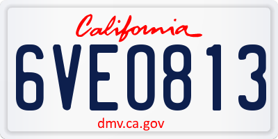 CA license plate 6VEO813